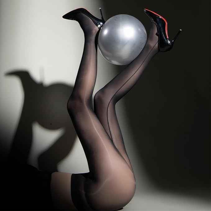 Women's Black Oil Shiny Slik Dance Tights 30D High Stretch Tight Shaping Shiny Pantyhose Shimmer Tights for Women