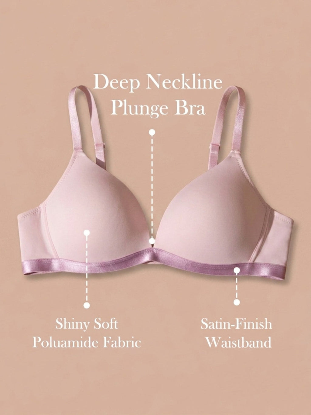 Padded Wirefree Demi Cup Plunge Bra
