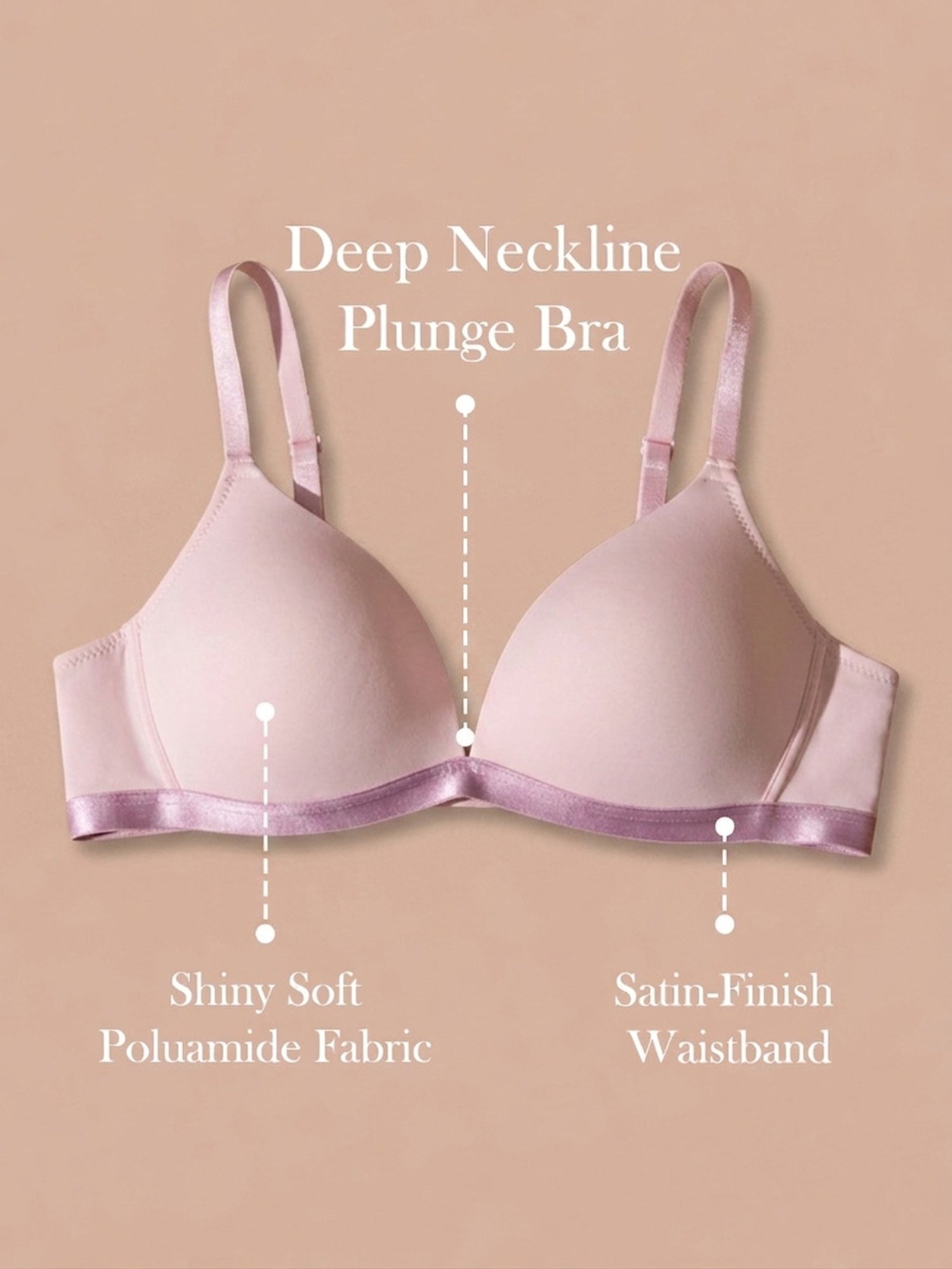 Padded Wirefree Demi Cup Plunge Bra