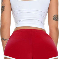 Women Sports Cotton Spandex Mid-Rise Cotton Workout Shorts
