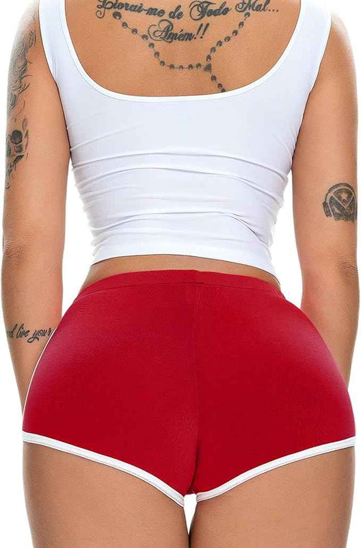 Women Sports Cotton Spandex Mid-Rise Cotton Workout Shorts