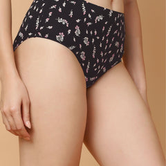 Tummy-Smoothing Printed High Waist Cotton Briefs – Pack of 3