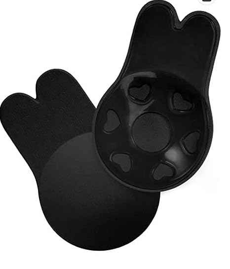 Brachy Black Sticky Adhesive Silicone Invisible Push Up Backless Strapless Nipple Cover Bra