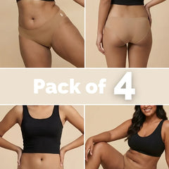 4 Pack - Beige Low-waist Seamless Underwear