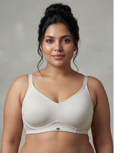 Full Coverage Non Padded Non Wired full Support: Spacer Fabric Cup T-shirt Bra