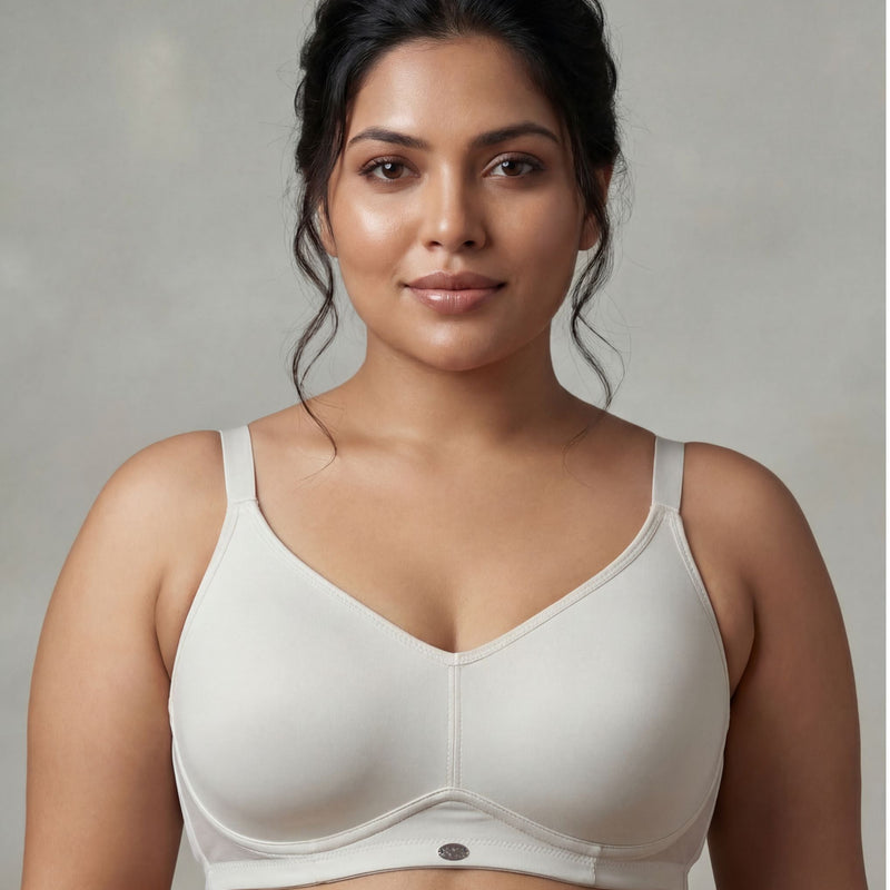 Full Coverage Non Padded Non Wired full Support: Spacer Fabric Cup T-shirt Bra