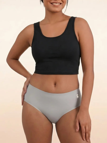 Grey Mid-waist Seamless Underwear