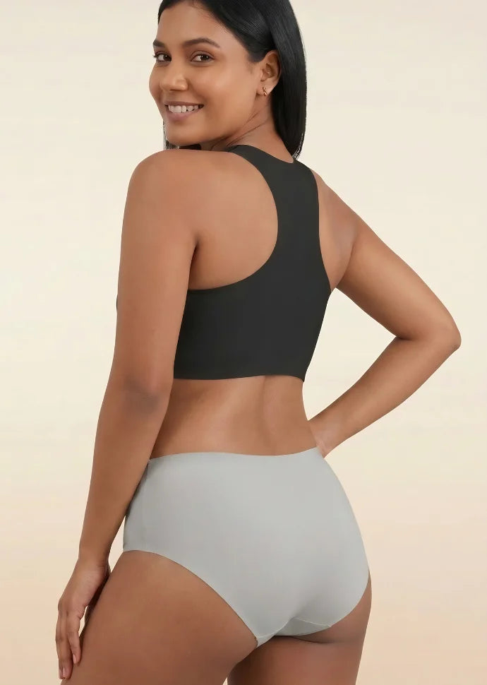 3 Pack - Grey Mid-waist Seamless Underwear