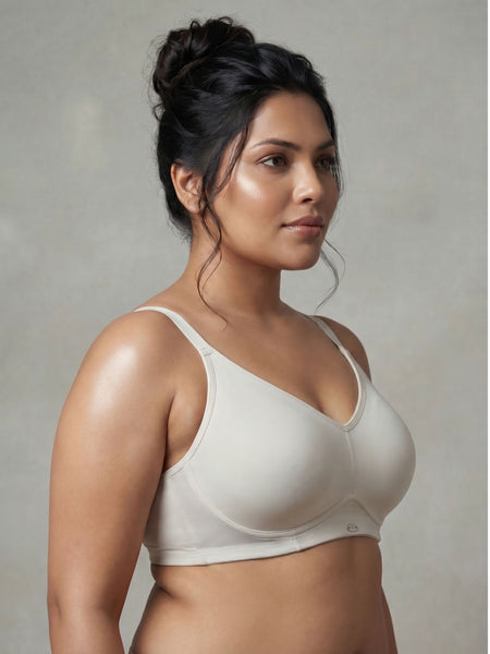Full Coverage Non Padded Non Wired full Support: Spacer Fabric Cup T-shirt Bra