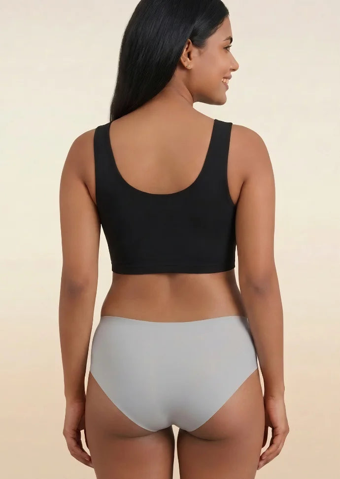 3 Pack - Grey Mid-waist Seamless Underwear