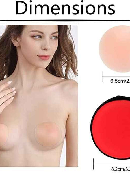(Pack Of 1 Set)Women's & Girls Adhesive Reusable Silicone Nipple Cover Bra Pad Cover Pasties