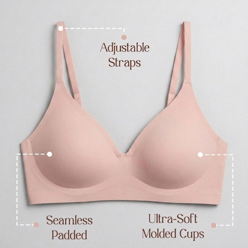 Chelvet Light Pink Seamless Padded Slip-on Bra