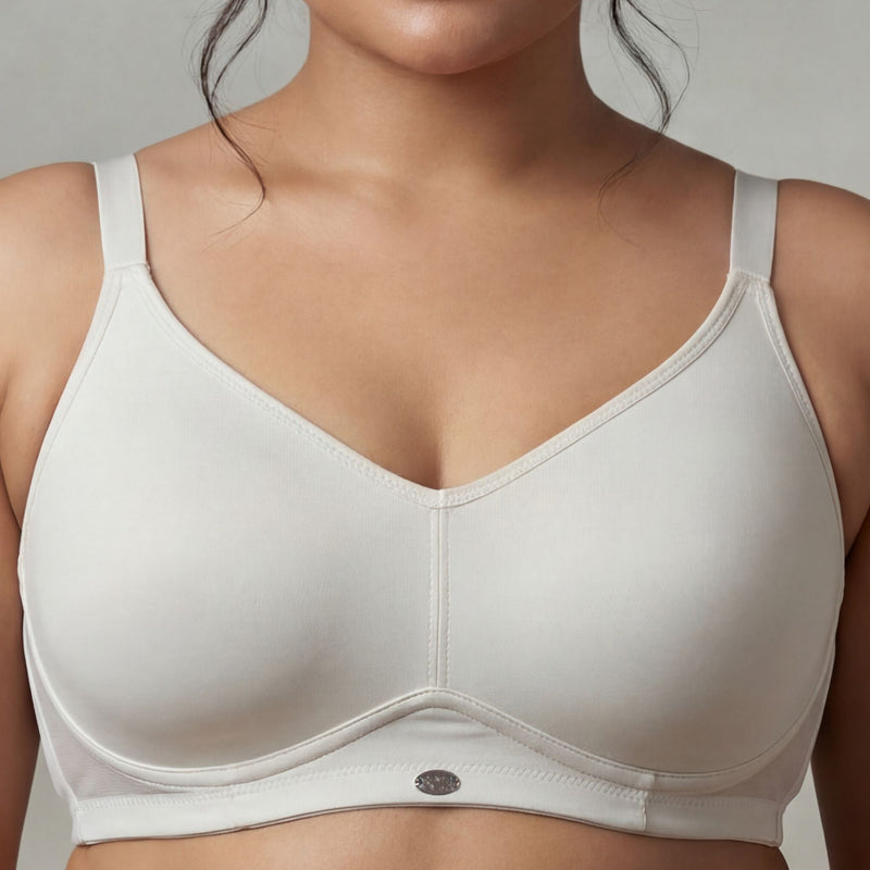 Full Coverage Non Padded Non Wired full Support: Spacer Fabric Cup T-shirt Bra