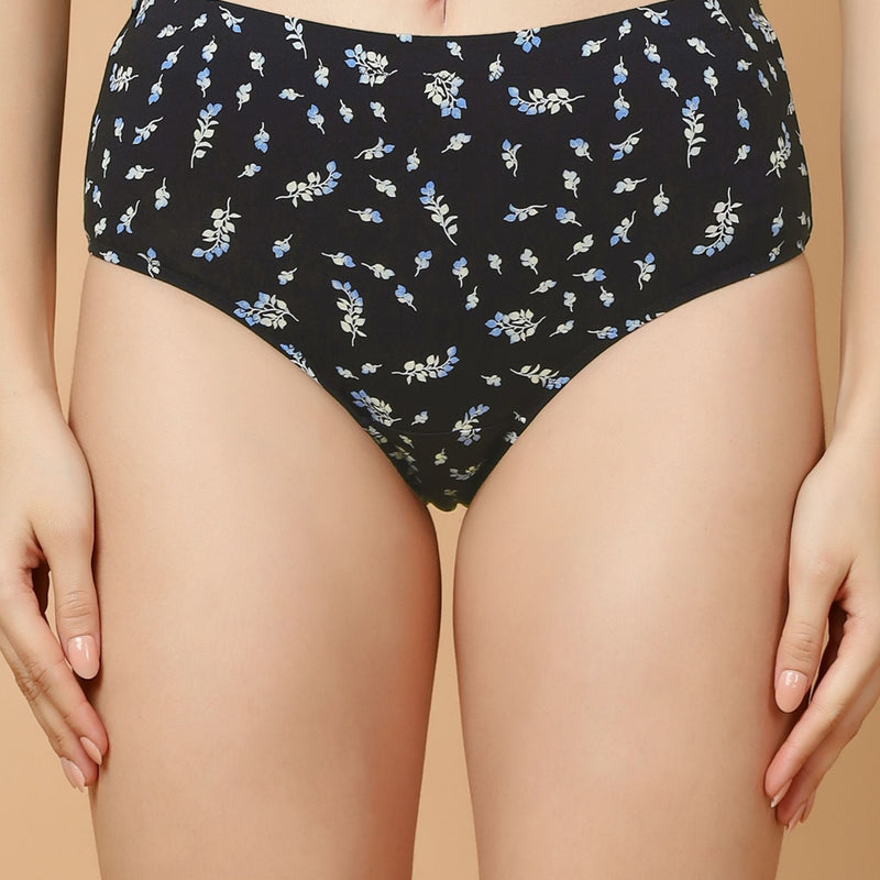 Tummy-Smoothing Printed High Waist Cotton Briefs – Pack of 3