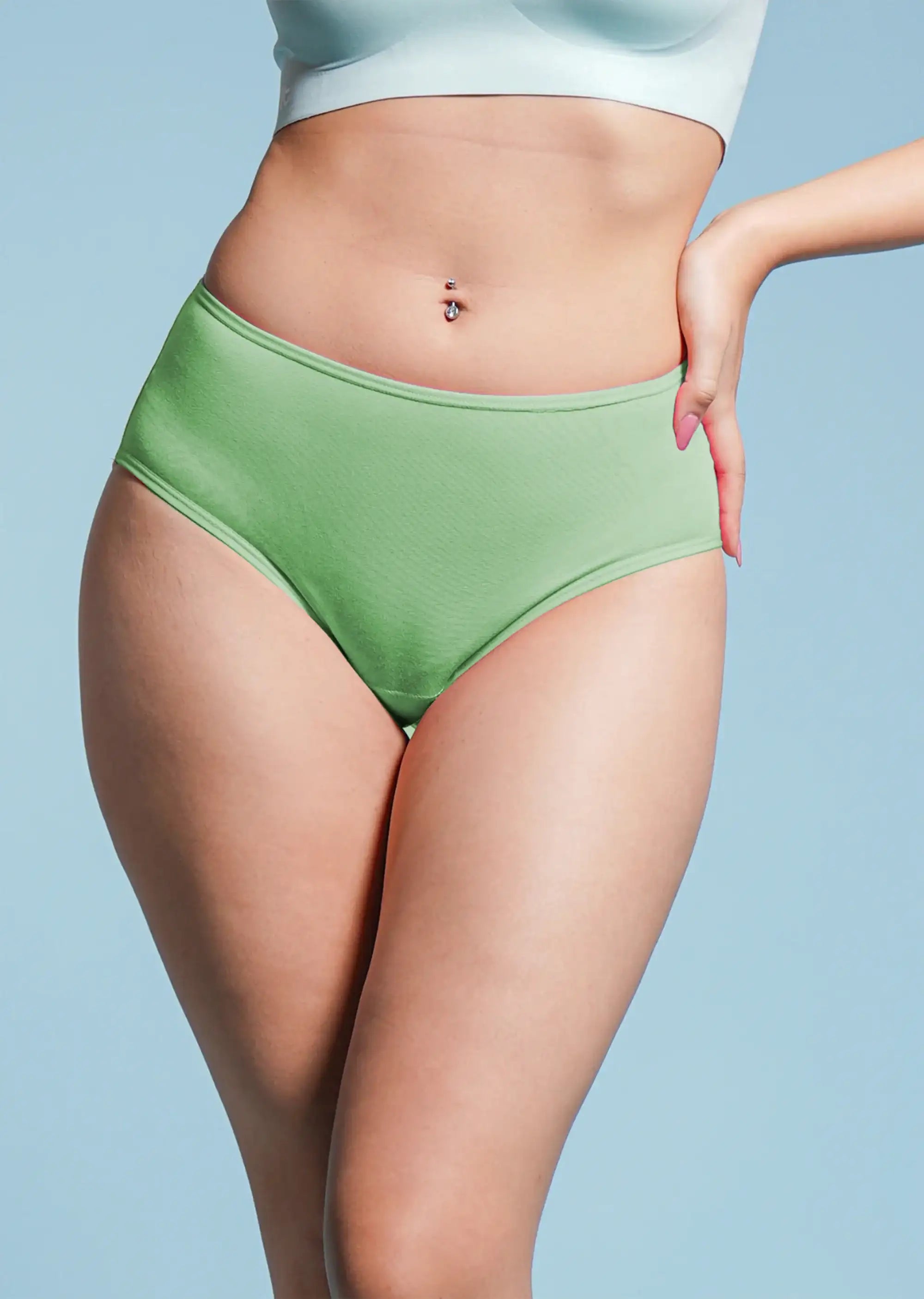 Green High-waist Bamboo Underwear
