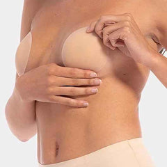 Women Black Strapless Sticky Bra Invisible Backless Stick on Push up Lift Bra With Reusable Silicone Nipple Covers