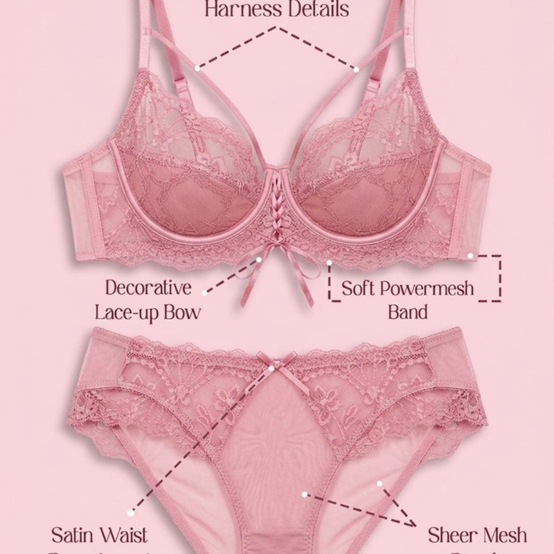 Non-Padded Underwired Lace Bra & Panty Set