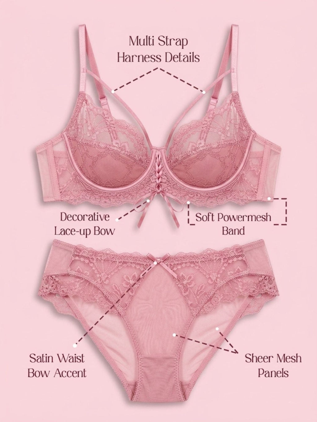 Non-Padded Underwired Lace Bra & Panty Set