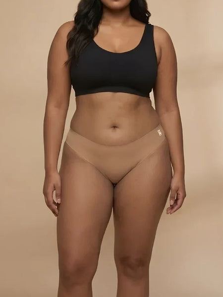 Beige Low-waist Seamless Underwear