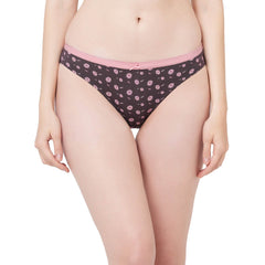 SOIE Woman - Mid Rise Medium Coverage Solid and Printed Cotton Stretch Brief Panty (Pack of 3) - Panty -for Women
