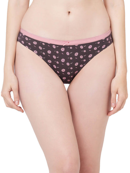 SOIE Woman - Mid Rise Medium Coverage Solid and Printed Cotton Stretch Brief Panty (Pack of 3) - Panty -for Women