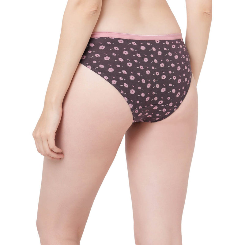 SOIE Woman - Mid Rise Medium Coverage Solid and Printed Cotton Stretch Brief Panty (Pack of 3) - Panty -for Women