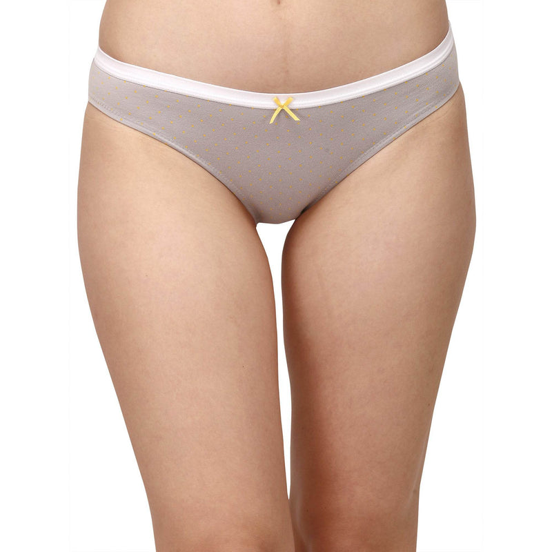 SOIE Woman - Mid Rise Medium Coverage Solid and Printed Cotton Stretch Brief Panty (Assorted Pack of 3) - Panty -for Women