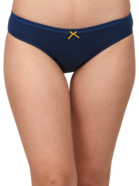 SOIE Woman - Mid Rise Medium Coverage Solid and Printed Cotton Stretch Brief Panty (Assorted Pack of 3) - Panty -for Women