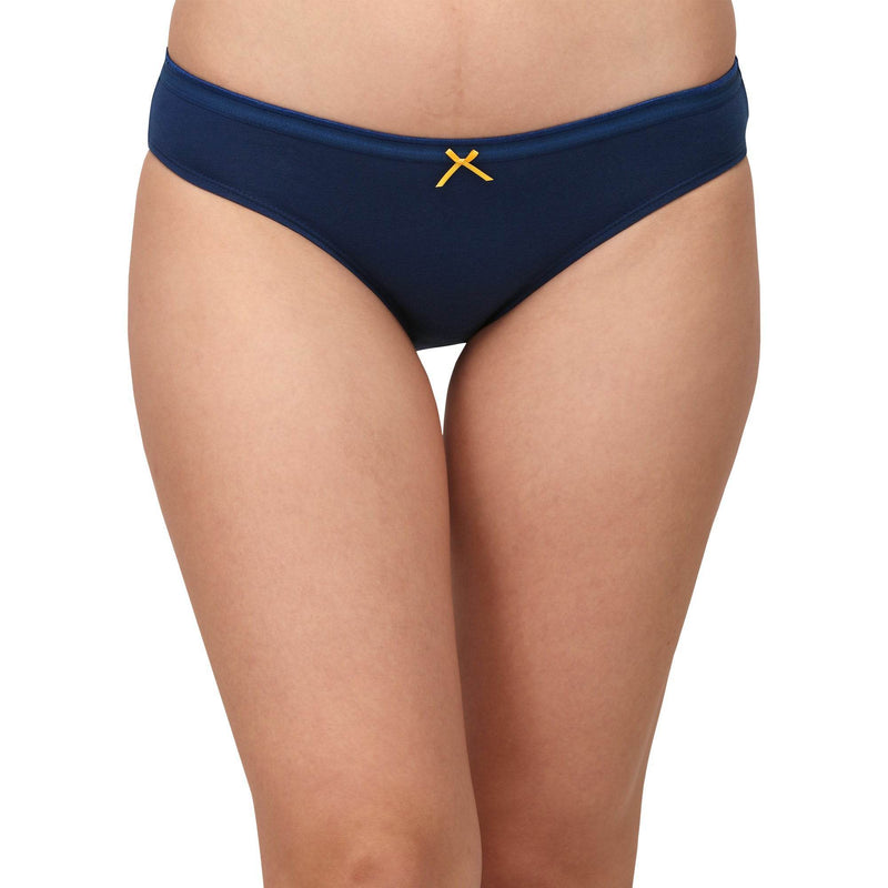 SOIE Woman - Mid Rise Medium Coverage Solid and Printed Cotton Stretch Brief Panty (Assorted Pack of 3) - Panty -for Women
