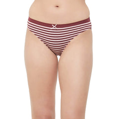 SOIE Woman - Mid Rise Medium Coverage Solid and Printed Cotton Stretch Brief Panty (Assorted Pack of 3) - Panty -for Women