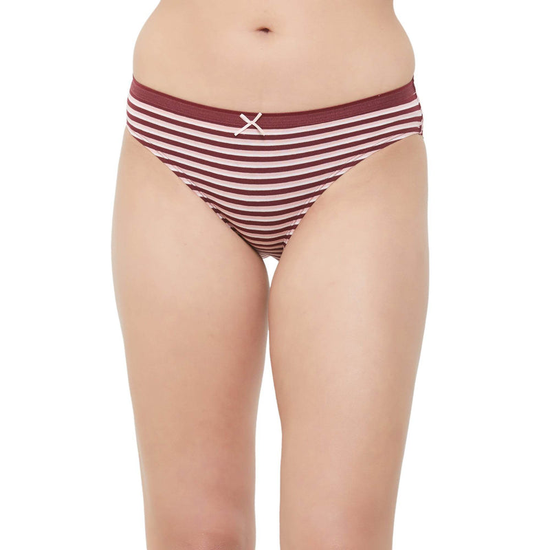 SOIE Woman - Mid Rise Medium Coverage Solid and Printed Cotton Stretch Brief Panty (Assorted Pack of 3) - Panty -for Women