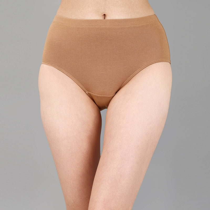 SOIE Woman - High Waist Full Coverage Solid Cotton Briefs (Assorted Pack of 6) - Panty -for Women