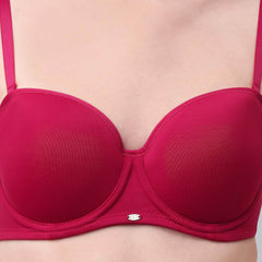 SOIE Woman - Medium Coverage Padded Wired Multiway Strapless Bra with Detachable Straps - Bra -for Women