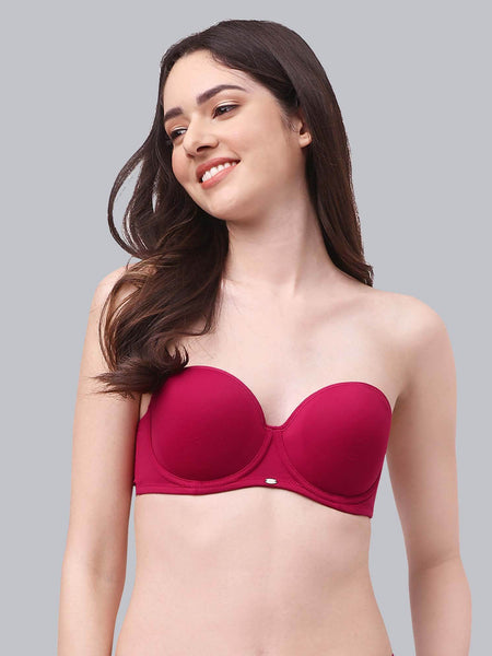 SOIE Woman - Medium Coverage Padded Wired Multiway Strapless Bra with Detachable Straps - Bra -for Women