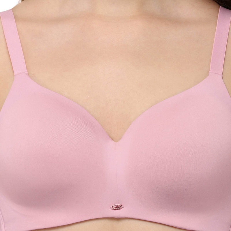 SOIE Woman - Full coverage Padded Non Wired Seamless Bra with Medium Coverage Brief - -for Women