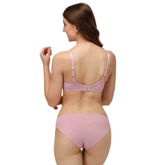 SOIE Woman - Full coverage Padded Non Wired Seamless Bra with Medium Coverage Brief - -for Women