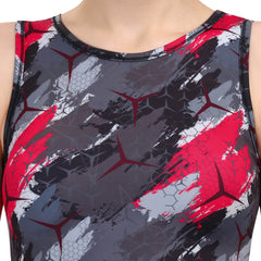 SOIE Woman - Quick-Dry Printed Sleeveless Crop Top & High-Waist Legging Set - Athleisure Set -for Women