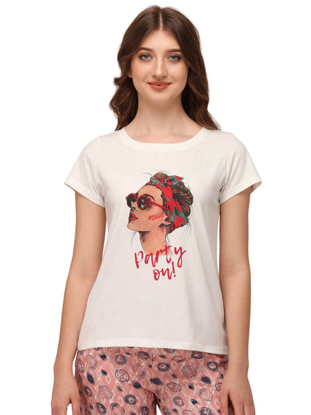 SOIE Woman - Half sleeve printed T-shirt - -for Women
