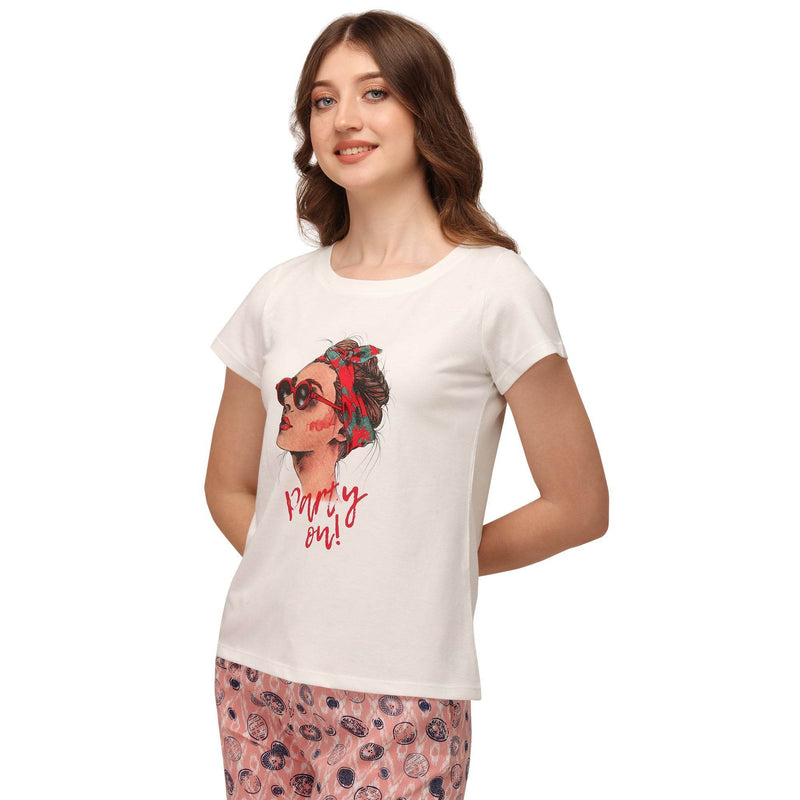 SOIE Woman - Half sleeve printed T-shirt - -for Women