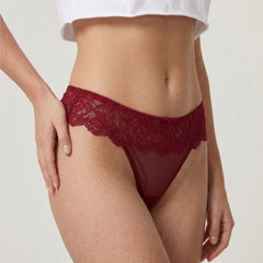 Soft Lace Mid Rise Thongs-Pack of 3