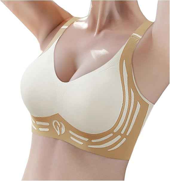 Plus Size Skin Padded Light Support Wireless Bra, Seamless Soft Bralette, for Sleep, Yoga and Everyday