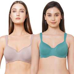 SOIE Woman - Full coverage Sweetheart neckline padded wired Bra (Pack of 2) - Bra -for Women