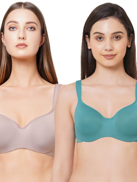 SOIE Woman - Full coverage Sweetheart neckline padded wired Bra (Pack of 2) - Bra -for Women
