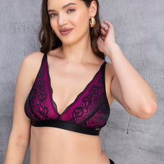 Lace Floral Bralette Non-Padded Non-Wired Bra