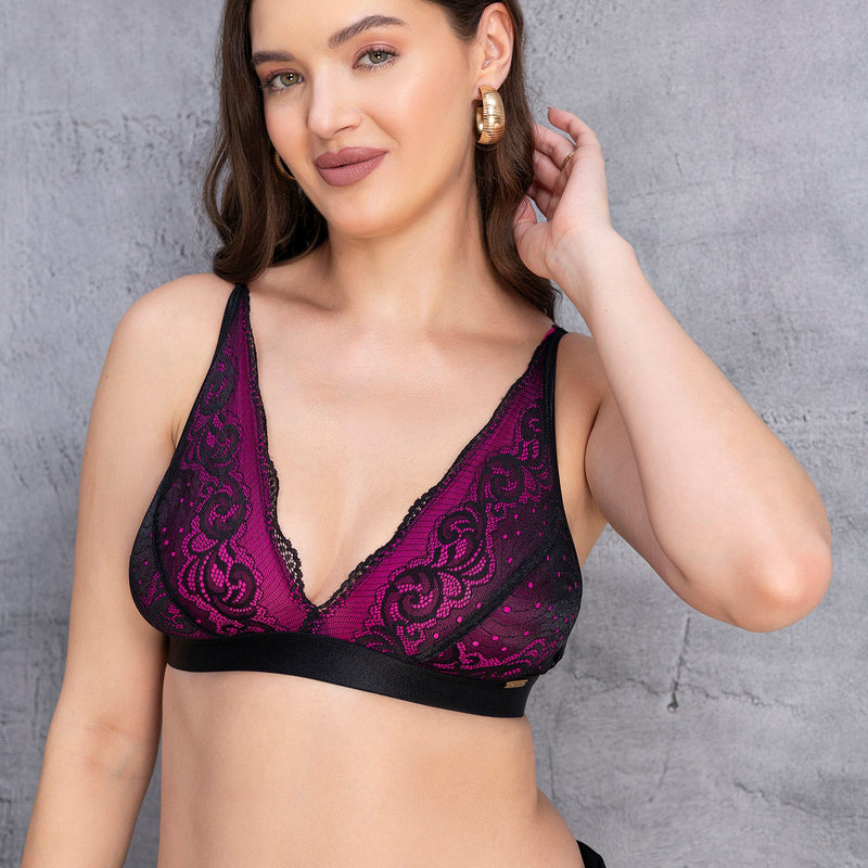 Lace Floral Bralette Non-Padded Non-Wired Bra