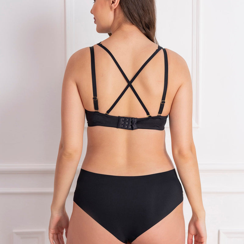 Padded Underwired Lace Panel T-Shirt Bra