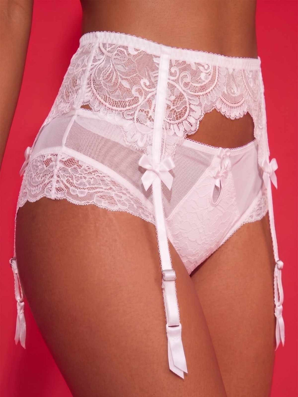 White Lace Garter Belt with Adjustable Straps