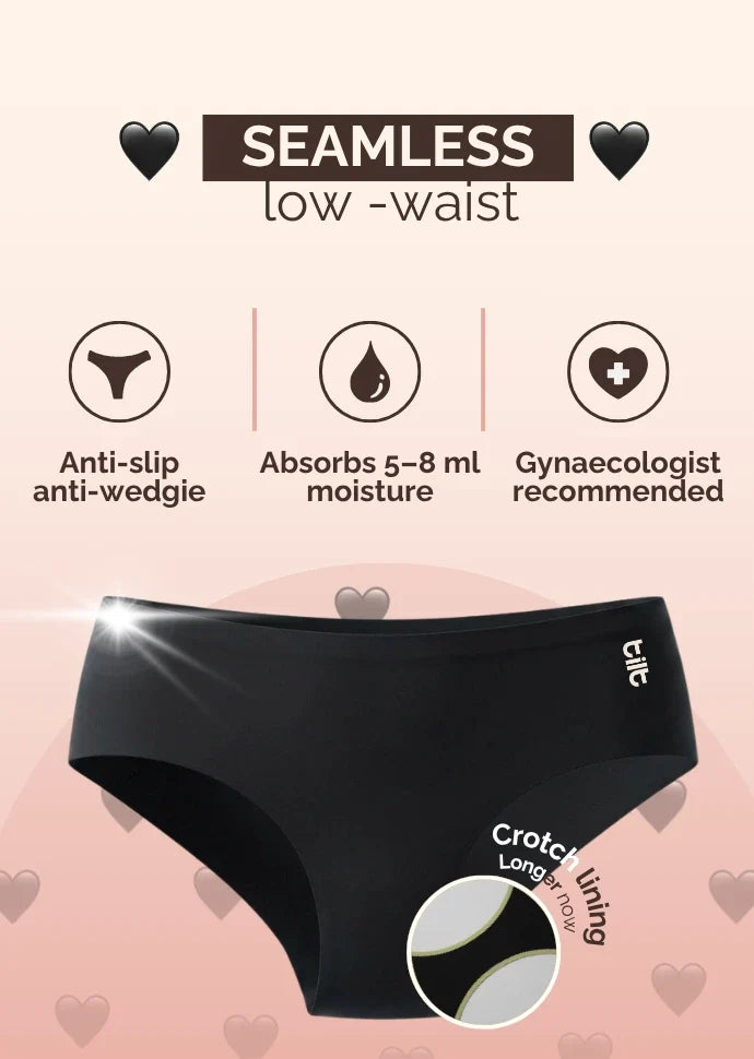 3 Pack - Black Low-waist Seamless Underwear