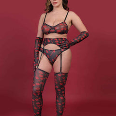 Brachy Women Sexy Net Printed Nightwear Baby Doll