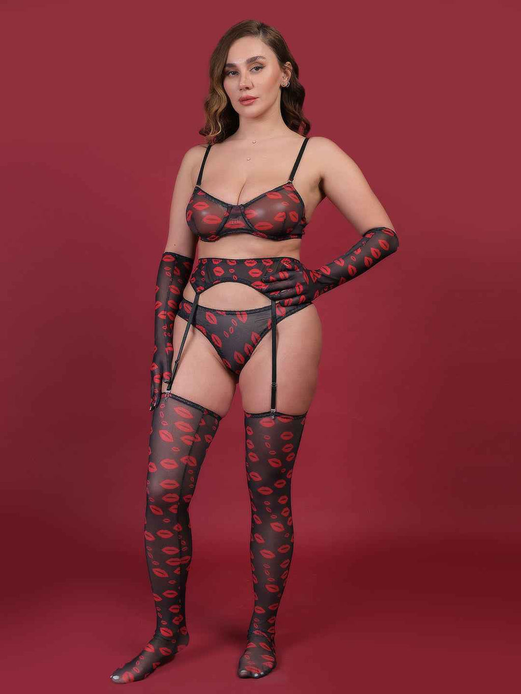 Brachy Women Sexy Net Printed Nightwear Baby Doll